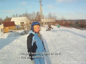 Snowy Day Blowjob In The Car From A Blonde Hottie