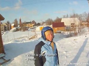 Snowy Day Blowjob In The Car From A Blonde Hottie