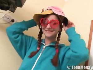 Super Cute Teen Stripping From Her Pajamas To Play