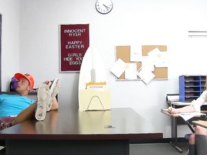 Sticky Man Juice On Her Body After Fucking In The Classroom